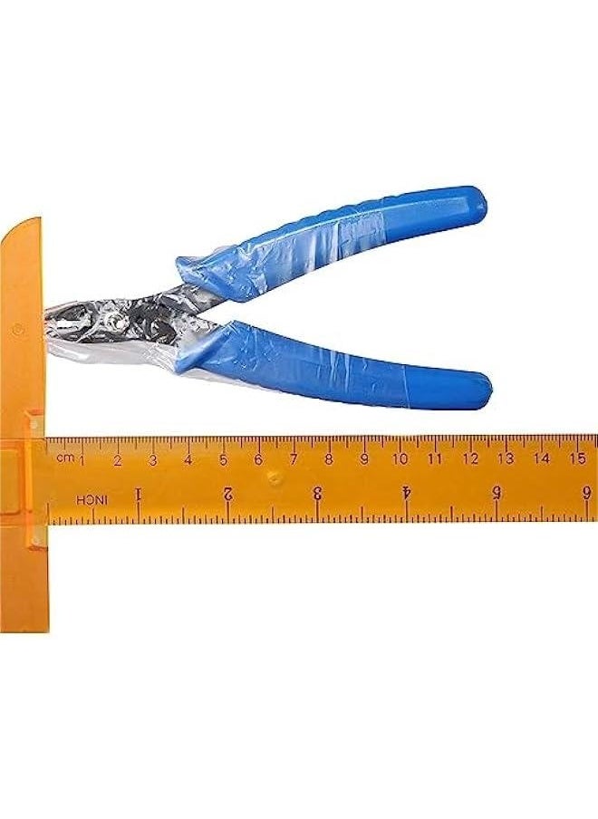 Generic 2Pcs 5 Inch Bead Crimping Pliers Mini Blue Fine Pliers with Spring Straight Head Multi Use DIY Jewelry Making Tools  - Image 3