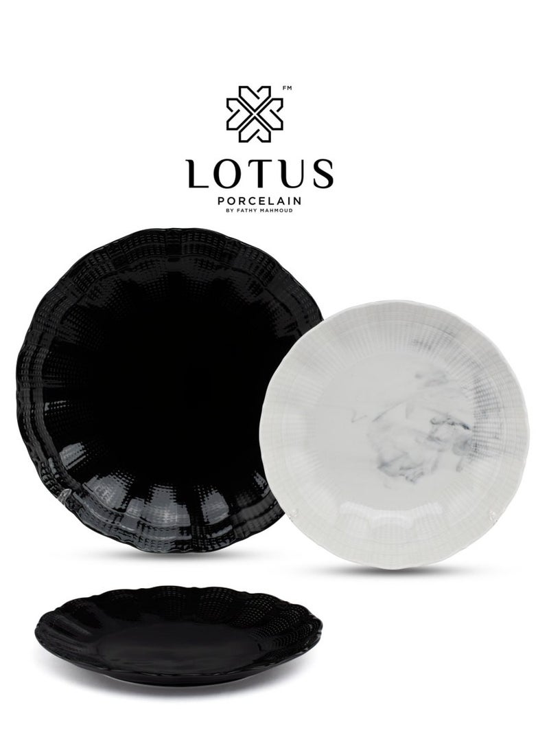 Lotus Lotus 18-piece porcelain dinner set, microwave and dishwasher safe 