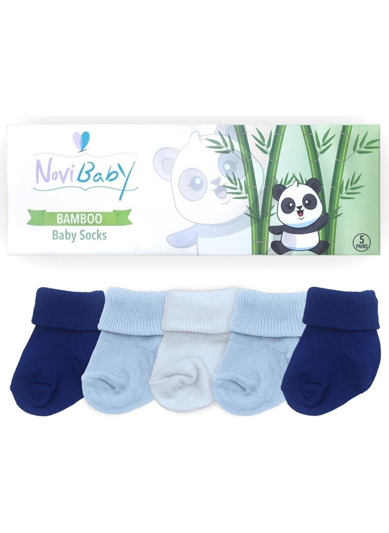 5-Piece Bamboo Newborn Baby Socks I Mix Blue I 0-6 Months - pzsku/Z0E8905866954285C552AZ/45/_/1725790433/e2c1da89-0201-49df-a216-2c895fadb82b