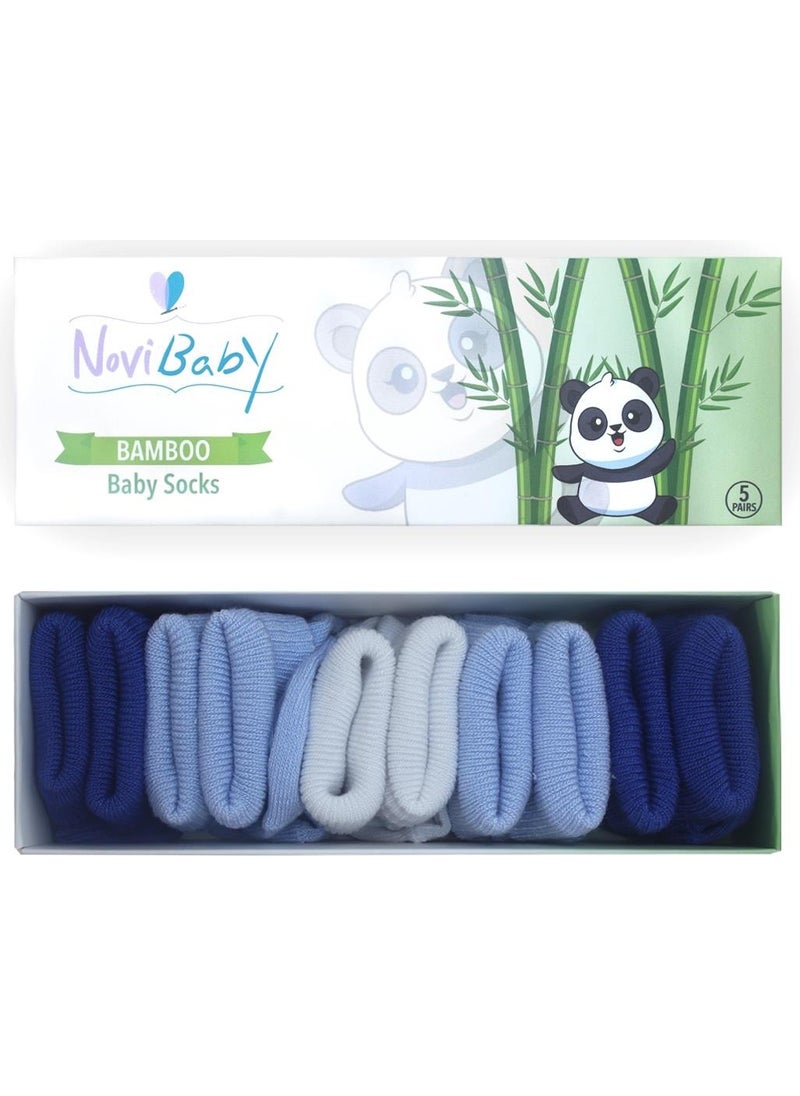 5-Piece Bamboo Newborn Baby Socks I Mix Blue I 0-6 Months - pzsku/Z0E8905866954285C552AZ/45/_/1725790441/9b62d6ec-3a2f-4721-889d-d1a100f9b93f