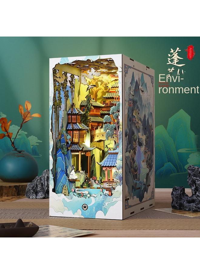 Bluejw Jiate Diy Cottage Penglai Wonderland 3D Stereo Assembled Book House Micromodel Building Toy Birthday Gift - Image 2