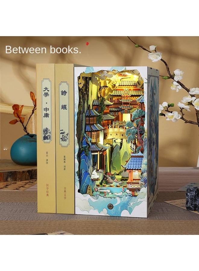 Bluejw Jiate Diy Cottage Penglai Wonderland 3D Stereo Assembled Book House Micromodel Building Toy Birthday Gift - Image 5