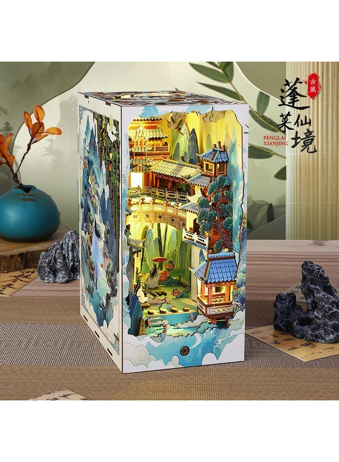 Bluejw Jiate Diy Cottage Penglai Wonderland 3D Stereo Assembled Book House Micromodel Building Toy Birthday Gift - Image 3