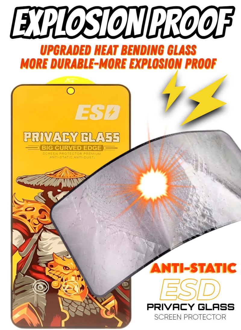 ESD 2 Pieces Tempered Dustproof Privacy Glass Screen Protector Compatible For Samsung Galaxy A72 - Image 4