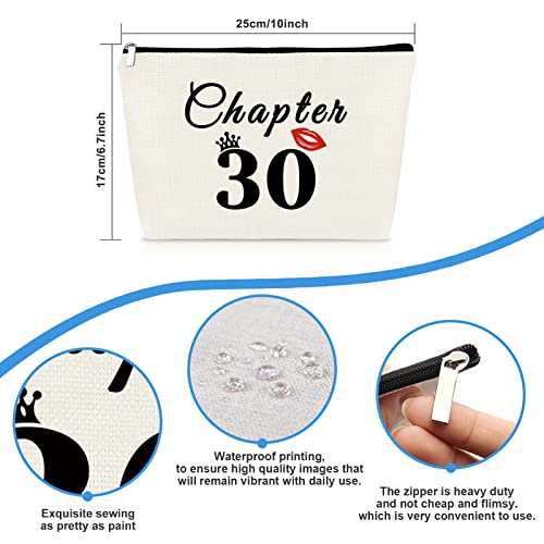 Mikela 30th Birthday Gifts for Women Makeup Bag 30 Years Old Birthday Gifts for Friend Sister Wife Aunt Coworker Cosmetic Bag 1992 Birthday Gift Ideas Happy Birthday Gifts for Her Travel Cosmetic Pouch - Image 2