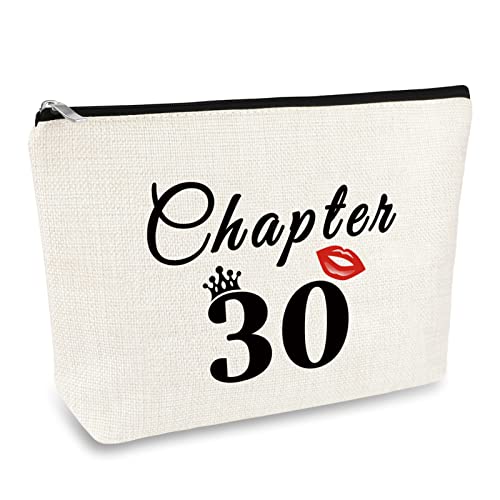 Mikela 30th Birthday Gifts for Women Makeup Bag 30 Years Old Birthday Gifts for Friend Sister Wife Aunt Coworker Cosmetic Bag 1992 Birthday Gift Ideas Happy Birthday Gifts for Her Travel Cosmetic Pouch - Image 1