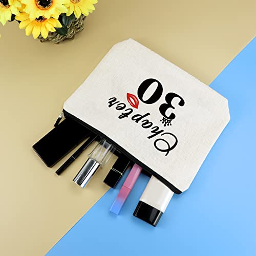 Mikela 30th Birthday Gifts for Women Makeup Bag 30 Years Old Birthday Gifts for Friend Sister Wife Aunt Coworker Cosmetic Bag 1992 Birthday Gift Ideas Happy Birthday Gifts for Her Travel Cosmetic Pouch - Image 4