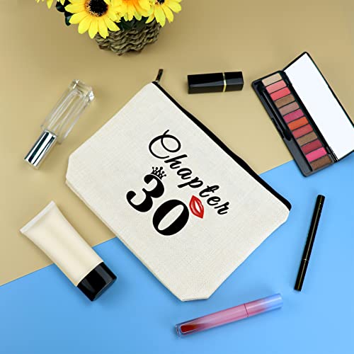 Mikela 30th Birthday Gifts for Women Makeup Bag 30 Years Old Birthday Gifts for Friend Sister Wife Aunt Coworker Cosmetic Bag 1992 Birthday Gift Ideas Happy Birthday Gifts for Her Travel Cosmetic Pouch - Image 3