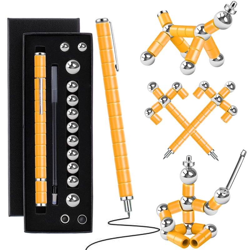 YYMHMF Graduation Gift Magnetic Fidget Pen Creative Thinking Writing Tool for Teens College Students Stress Reliever Desk Toy for Focus ADHD Modular Geometry Building Pen Cool Birthday Gift for Him Her - Image 2