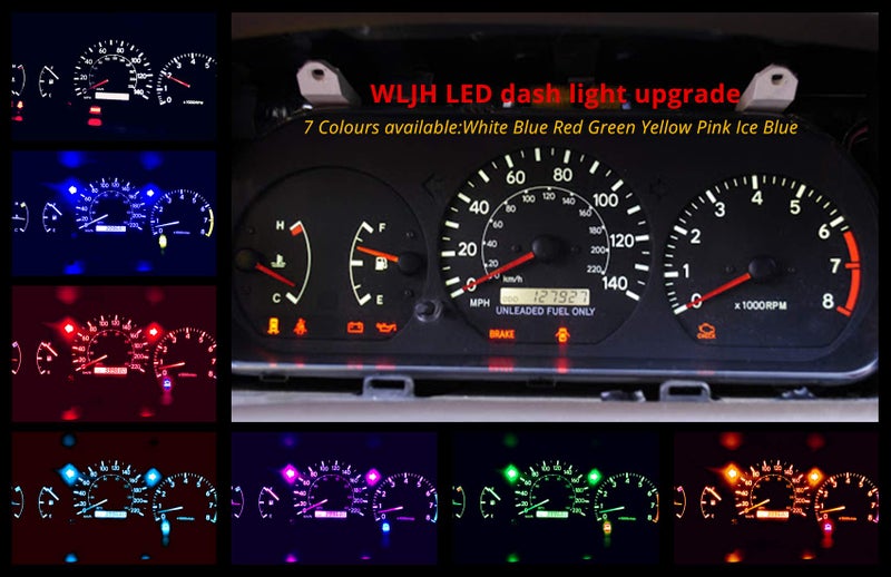 WLJH High Bright White Instrument Panel Cluster Gauge Speedometer Tachometer Indicator Warning Lamp Bulb Full Led Light Kits Package for 1997-2001 Toyota Camry, Pack of 29 - Image 2