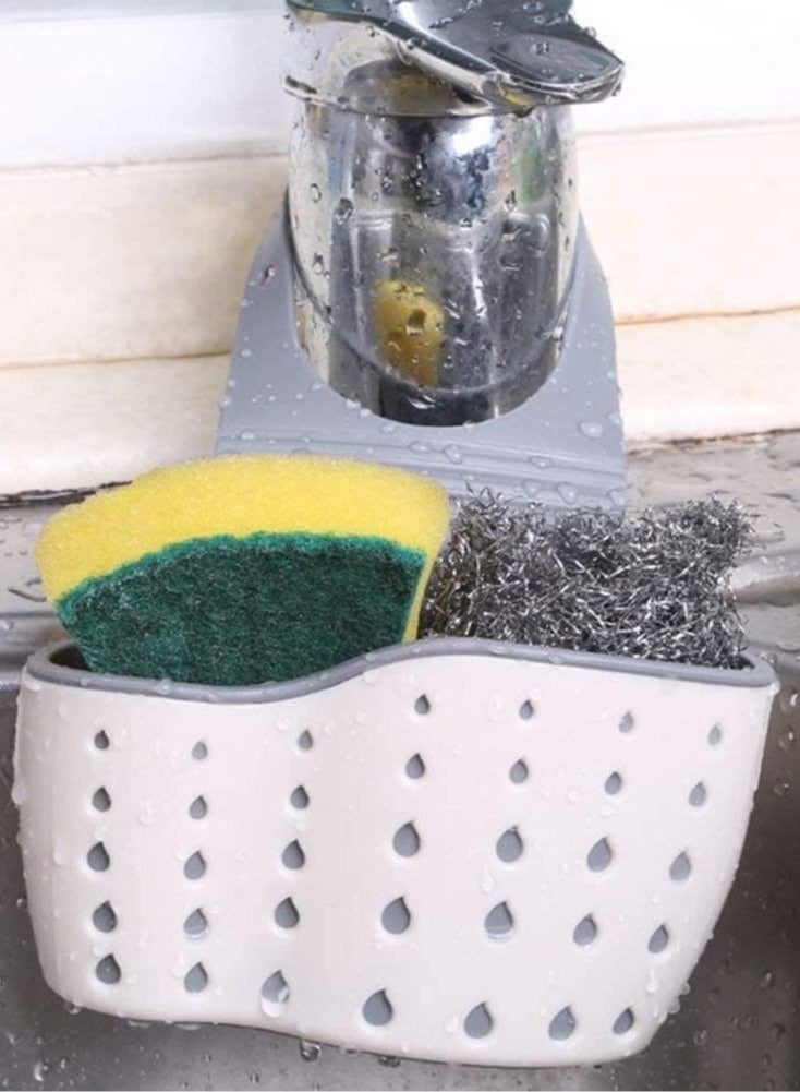 Raxoom Sink Storage Basket/kitchen sink sponge holder/Kitchen Sink Caddy Sponge Holder kitchen faucet sponge Holder Hanging Ajustable Strap Faucet Caddy Kitchen Organizer Sink Accessories(Random Color) - Image 3