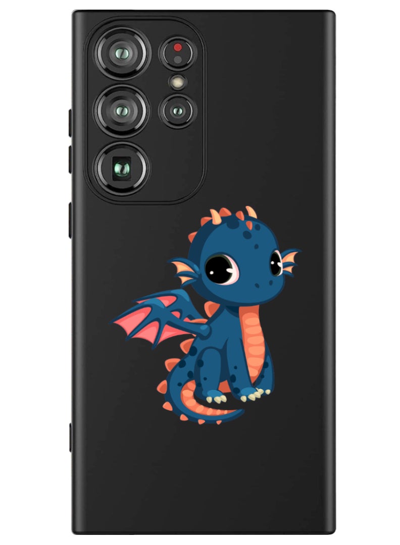 Theodor Protective Slim Fit Case Liquid Silicone Cover with Full Body Protection Anti-Scratch Shockproof Case For Samsung Galaxy S24 Ultra (Black) - dragon - Image 1