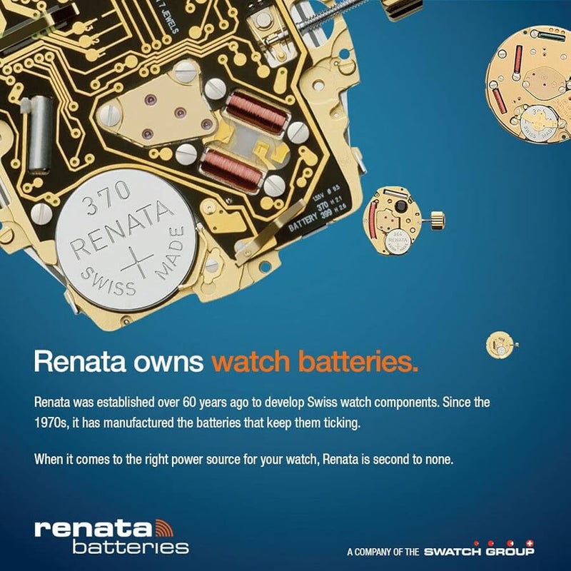 Renata 396 SR726W Batteries - 1.55V Silver Oxide 396 Watch Battery (2 Count) - Image 3