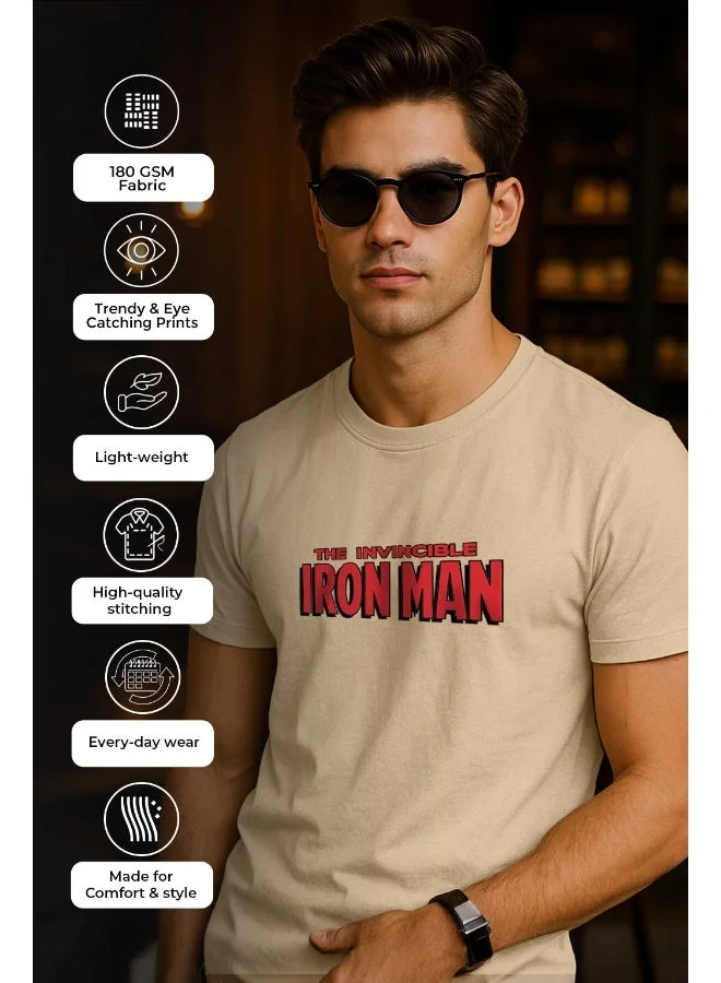 فيردو Veirdo® Official Marvel Merchandise for Men's 100% Cotton Graphic Print Regular Fit Round Neck T-Shirt Swan White Colour in XL Size