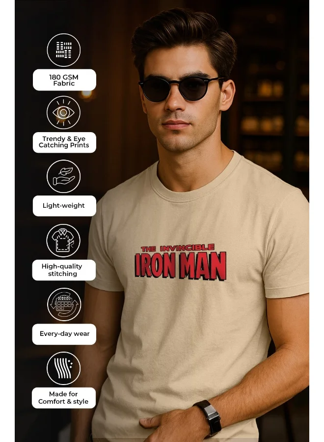 Veirdo Veirdo® Official Marvel Merchandise for Men's 100% Cotton Graphic Print Regular Fit Round Neck T-Shirt Swan White Colour in XL Size