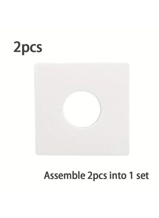 1 Set Self Adhesive Square Pipe Cover White Plastic For Kitchen Bathroom - Image 1