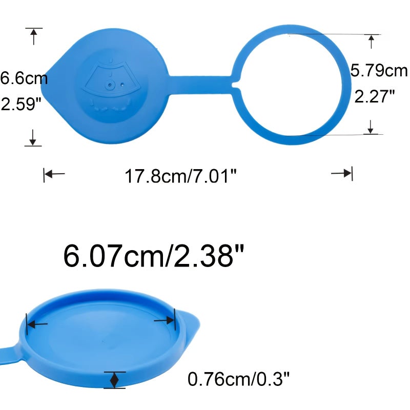 Mysouq Store Silicone Windscreen Washer Reservoir Cap for Pilot, Blue, 6.07cm Lid - Image 1