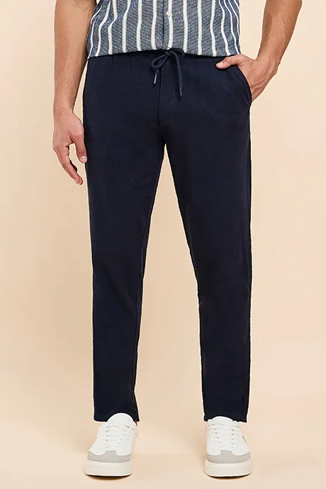 أر أند بي Solid Pants with Drawstring Waist