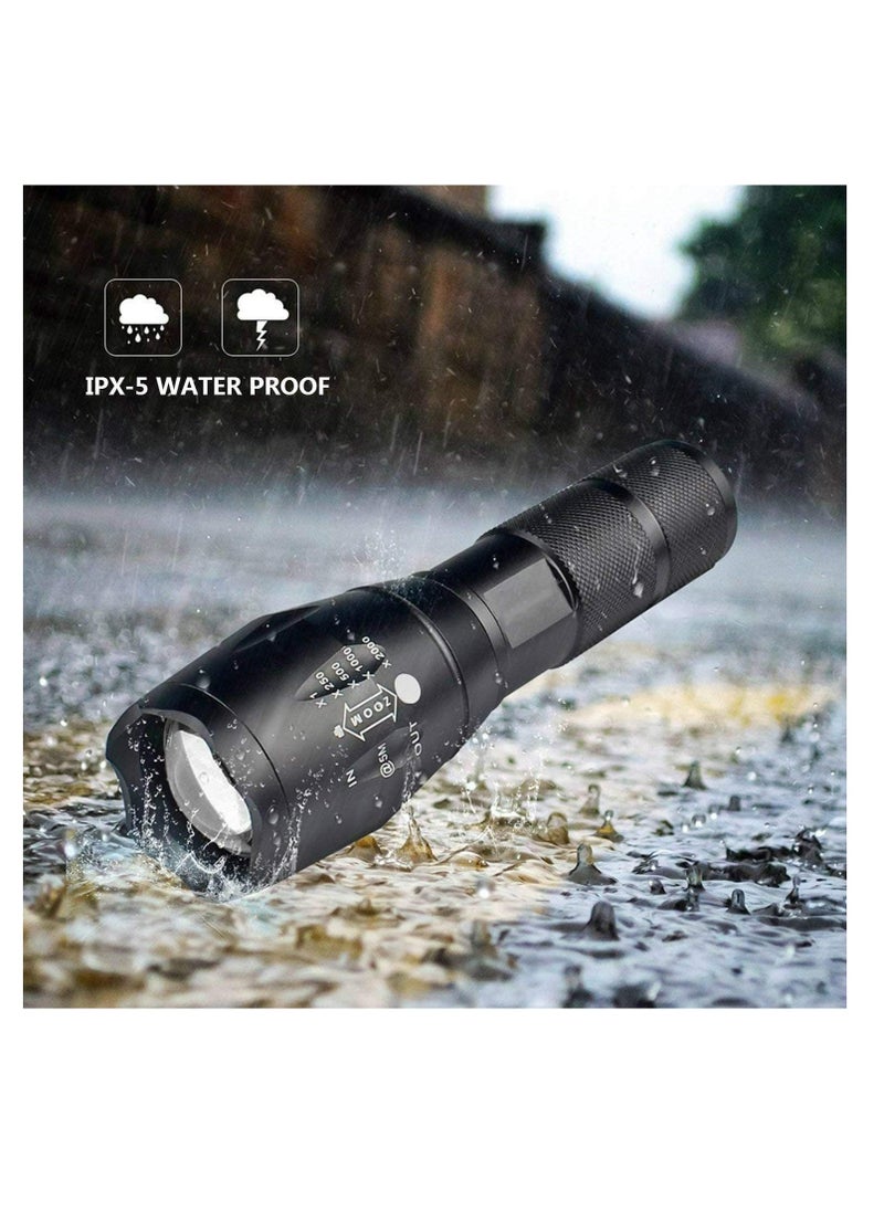 ARCOON - ARCOON Ultra-Bright Flashlights, 2000 Lumens XML-T6 LED Tactical Flashlight, Zoomable Adjustable Focus, IP65 Water-Resistant, Portable, 5 Light Modes for Indoor and Outdoor,Camping,Emergency,Hiking (1 Pack) - Image 1