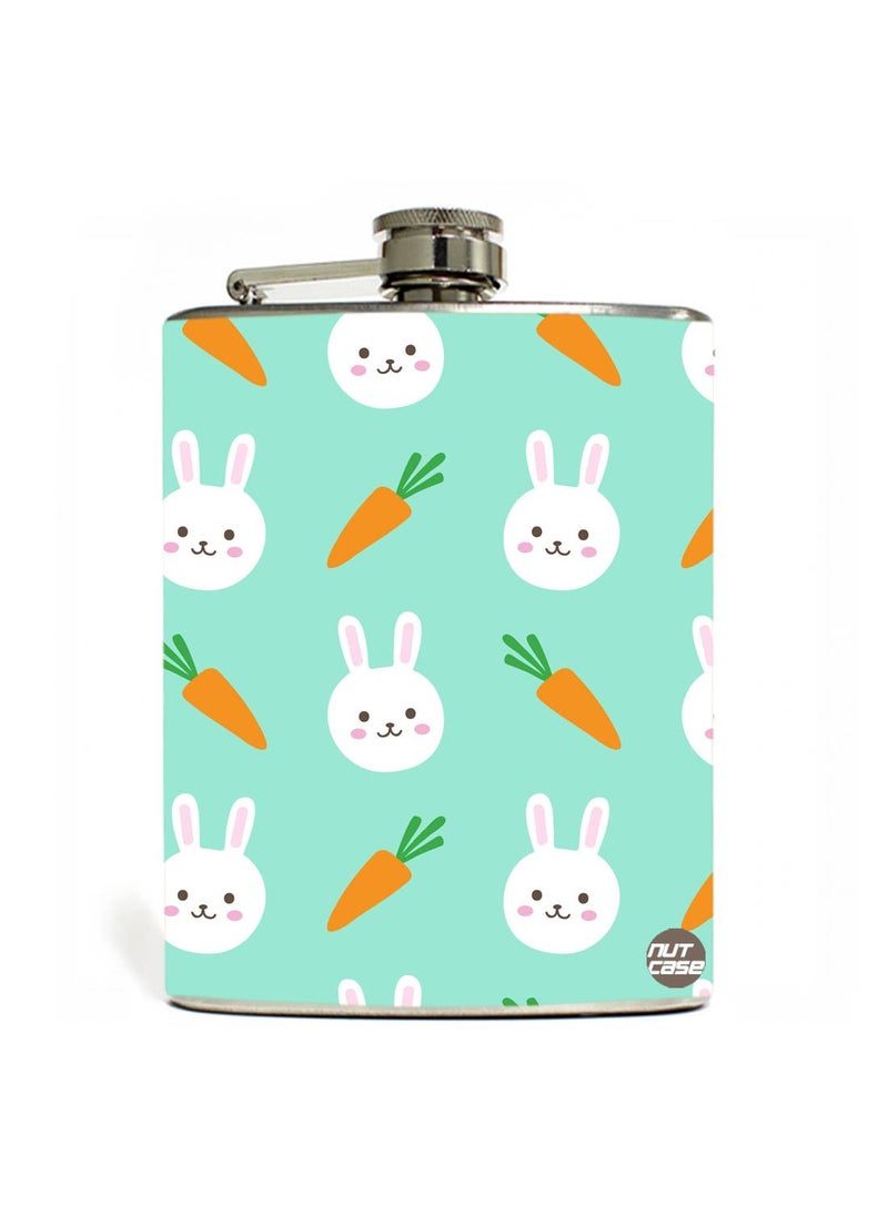 Nutcase Designer Hip Flask 7 Oz Nutcase RABIT and Carrot 