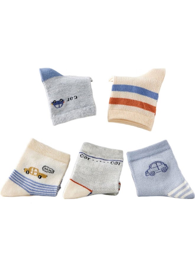 yimian Boys' Summer Thin Mesh Combed Cotton Mid-Tube Socks For Children Boys Summer Students Big Kids Socks - Image 1