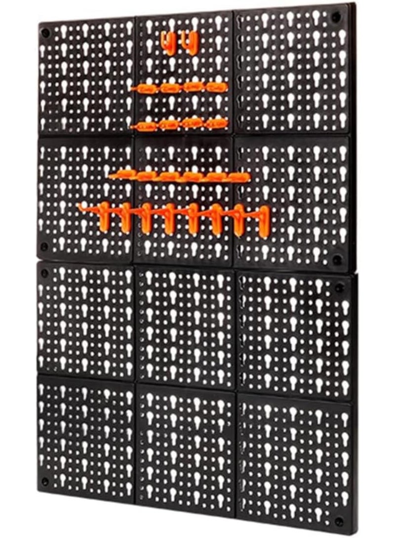 GGOOT Hardware Tool Hanging Board ABS Wall-Mounted Tool Box Parts Storage Box with Hook Tool Hanger Tool Box Organizer - Image 3