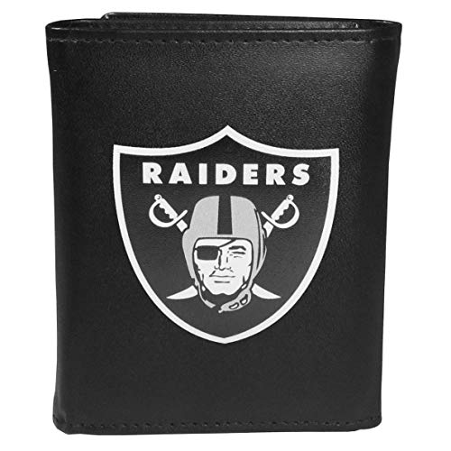 Siskiyou NFL Las Vegas Raiders Mens Trifold Wallet Money Clip Black One Size - Image 3