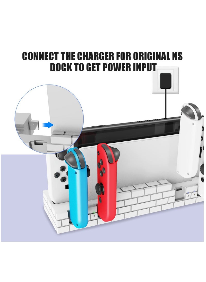 KASTWAVE Joy Con Charging Dock for Switch/Switch OLED, JoyCon Charger, for Switch Controller Charger Available to Charge 1-6pcs Joycons&Holder of 8 Game Cards - Image 2