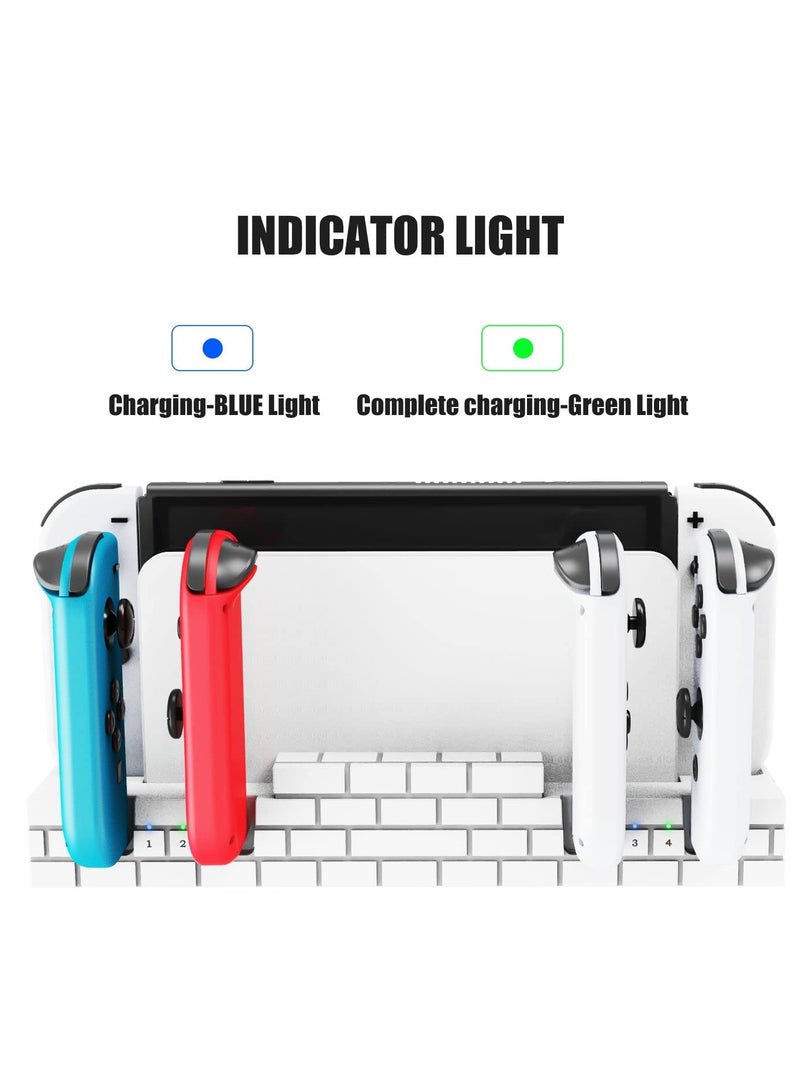 KASTWAVE Joy Con Charging Dock for Switch/Switch OLED, JoyCon Charger, for Switch Controller Charger Available to Charge 1-6pcs Joycons&Holder of 8 Game Cards - Image 3