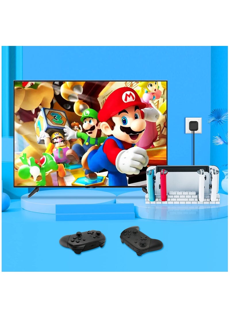 KASTWAVE Joy Con Charging Dock for Switch/Switch OLED, JoyCon Charger, for Switch Controller Charger Available to Charge 1-6pcs Joycons&Holder of 8 Game Cards - Image 4