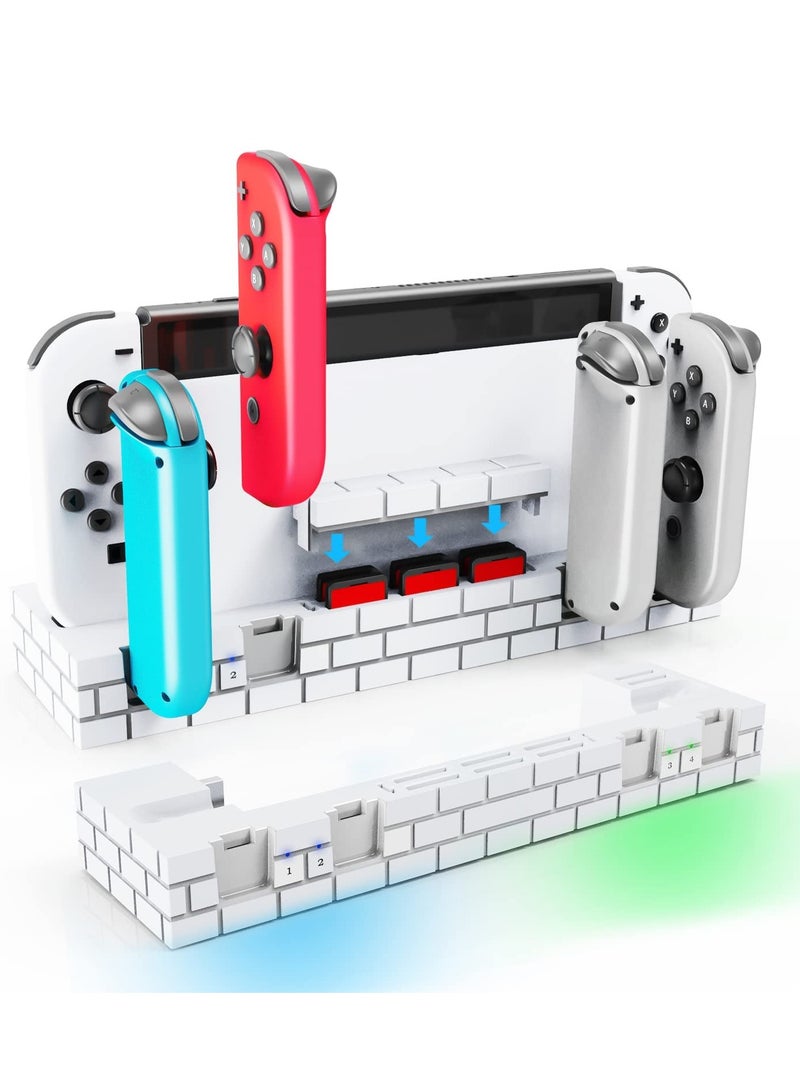 KASTWAVE Joy Con Charging Dock for Switch/Switch OLED, JoyCon Charger, for Switch Controller Charger Available to Charge 1-6pcs Joycons&Holder of 8 Game Cards - Image 1