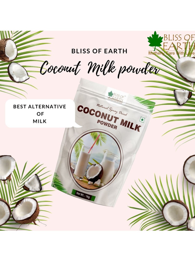 BLISS OF EARTH 1KG Coconut Milk Powder Natural Spray Dried Great for tea coffee gravies sweet making - Image 3