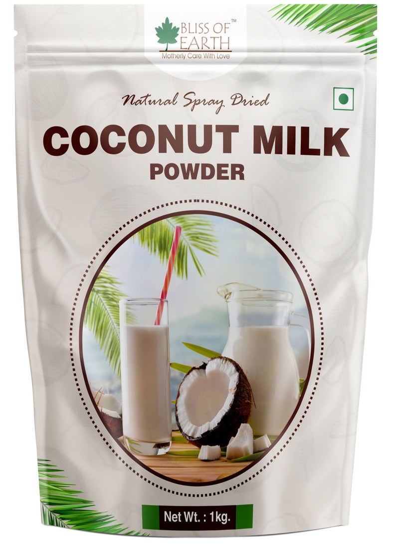 BLISS OF EARTH 1KG Coconut Milk Powder Natural Spray Dried Great for tea coffee gravies sweet making - Image 1