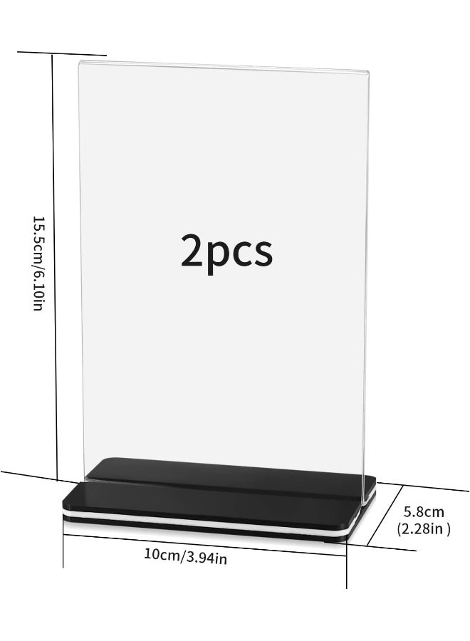 TPGP Pack of 2 A6 Acrylic Table Stand Advertising Stand Menu Card Holder Acrylic Stand for Photos, Office, Restaurant, Cafe, Shop - Image 2