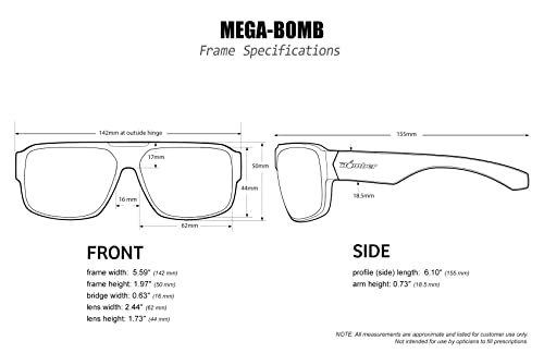 BOMBER MEGA Bomb M103GM Safety Sunglasses for Men with Matte Black frame, Green Mirror Safety Sunglass lens, Non-Slip foam lining, ANSI Z87+ Compliant, UV Protection - M103GM - Image 5