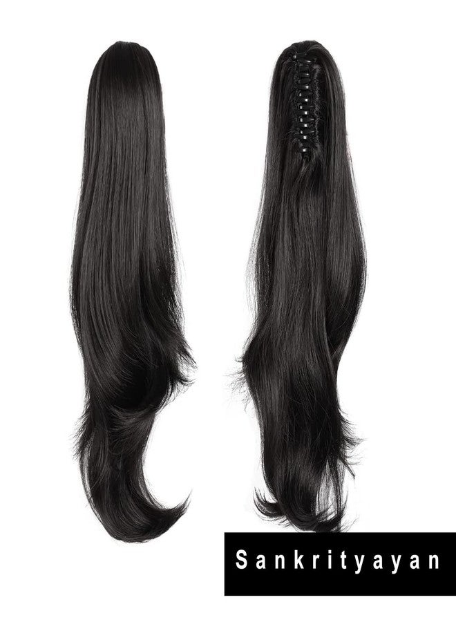 Sankrityayan Women Ponytail Hair Extension 5 BB Clip Extension/Clature 20 To 22 Inch Step Cutting Curly Black Hair Pieces (Step Cutting Black) for Women Party/Halloween/Christmas - Image 5
