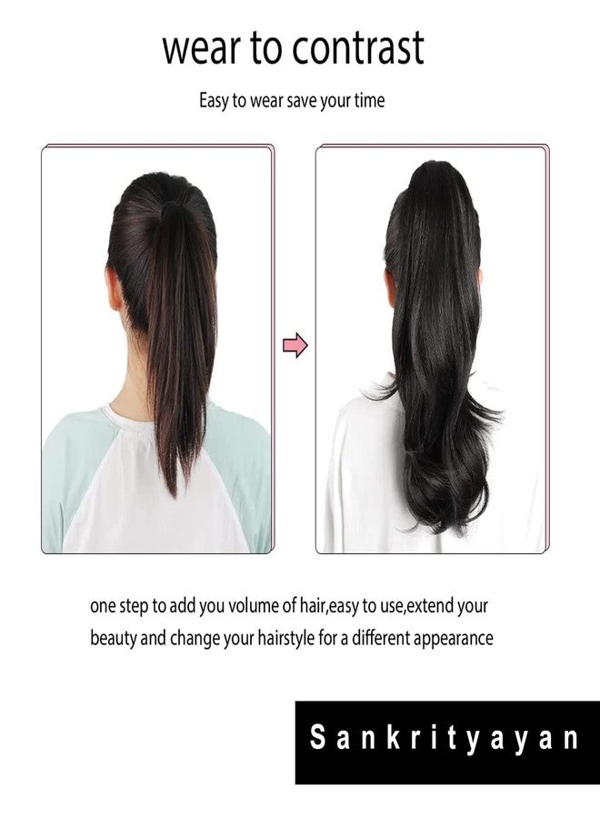 Sankrityayan Women Ponytail Hair Extension 5 BB Clip Extension/Clature 20 To 22 Inch Step Cutting Curly Black Hair Pieces (Step Cutting Black) for Women Party/Halloween/Christmas - Image 3