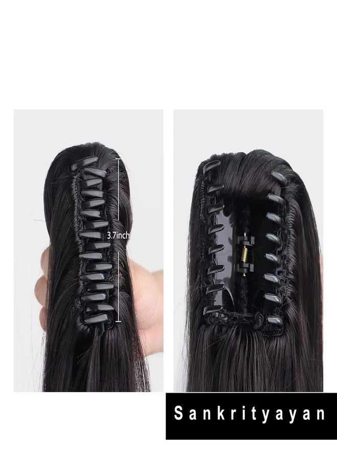 Sankrityayan Women Ponytail Hair Extension 5 BB Clip Extension/Clature 20 To 22 Inch Step Cutting Curly Black Hair Pieces (Step Cutting Black) for Women Party/Halloween/Christmas - Image 4