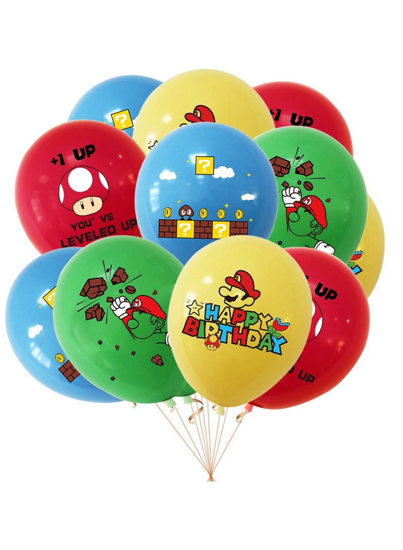 Mario Theme Birthday Party Set Decoration Letter Pull Flag Cake Insert Balloon Party - Image 5