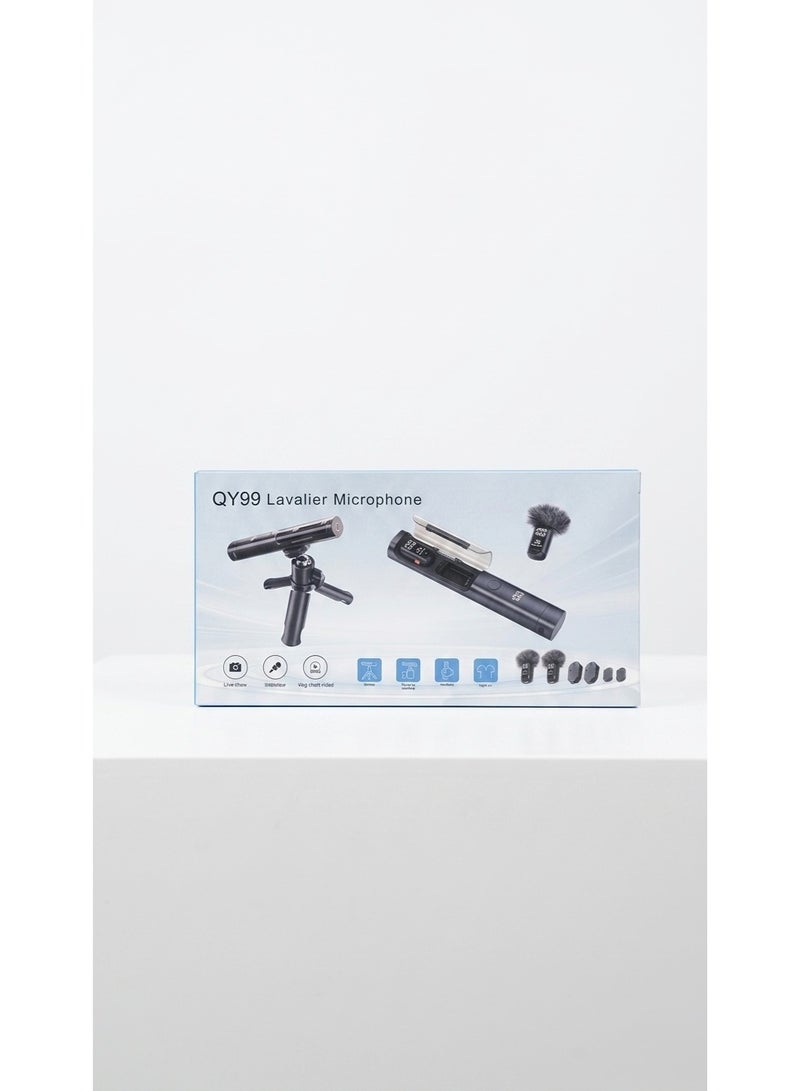 QY99 Wireless Lavalier Microphone System – 2.4GHz Plug-and-Play Lapel Mic for iPhone/Android, Noise Reduction, Ideal for Vlog, Interviews, and Live Streaming - Image 5