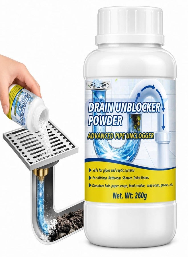 Lubynia Powerful Drain Clog Remover Powder, 260g Upgraded Pipeline Dredging Agent & Drain Cleaner, Fast-Acting Sink Unclogger for Hair, Grease, Food Waste, Paper Scraps & Soap Scum, for Sink, Shower, Toilet - Image 1
