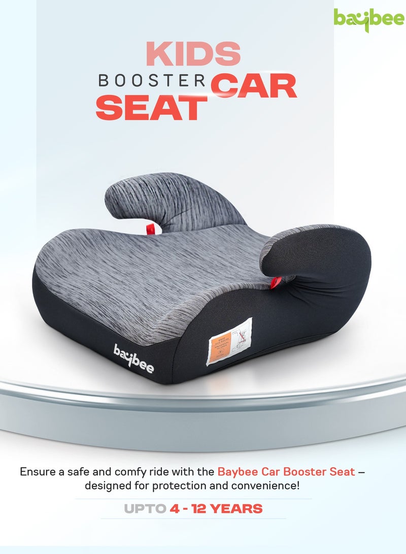 Baybee Kids Booster Car Seat for Baby Portable Lightweight Travel Car Seat with Removable Cover, Comfort, Compact and Easy to Use | Suitable for Toddler 4-12 Years Boys Girls (Grey) - Image 2