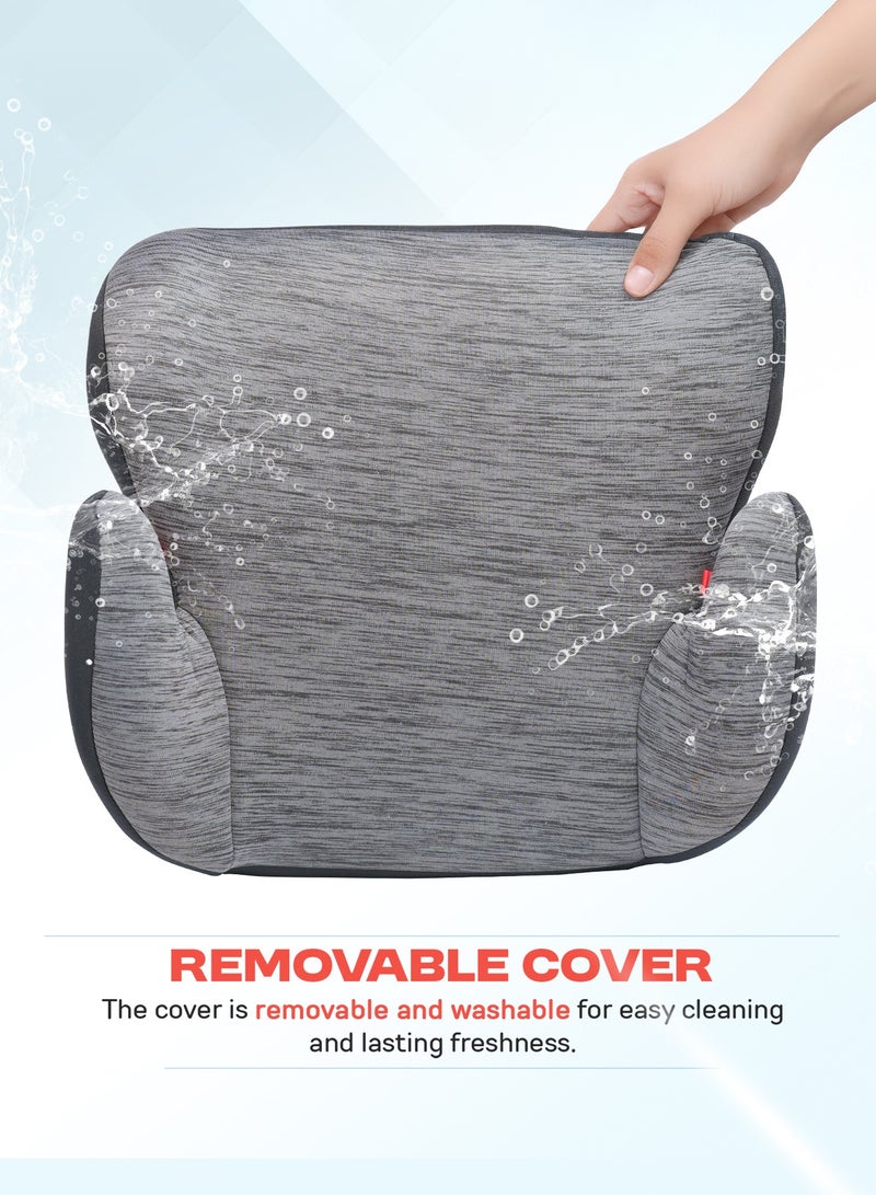 Baybee Kids Booster Car Seat for Baby Portable Lightweight Travel Car Seat with Removable Cover, Comfort, Compact and Easy to Use | Suitable for Toddler 4-12 Years Boys Girls (Grey) - Image 4