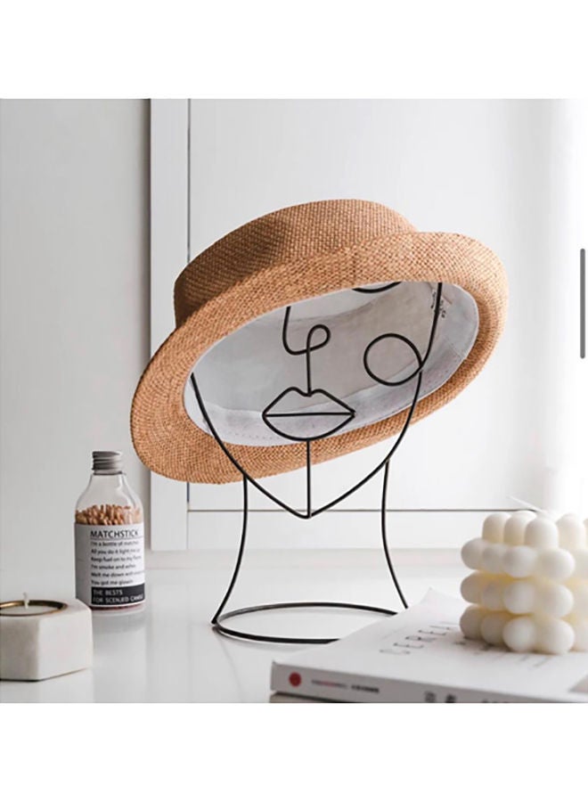 Y&D Face-Shape Hat Display Stand Black 22x19x44cm - Image 3