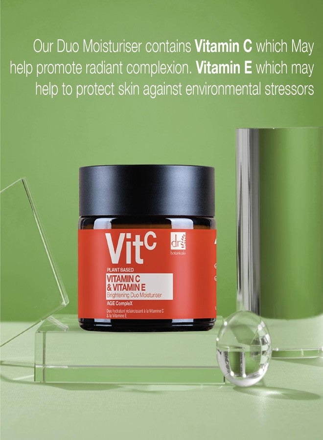 Dr Botanicals Vitamin C & E Brightening Duo Moisturizer - 2.0 Fl Oz | Reveal Your Radiant Glow with our Anti-Aging Formula - Vitamin C for Brightening, Vitamin E for Protection - For Day and Night - Image 2