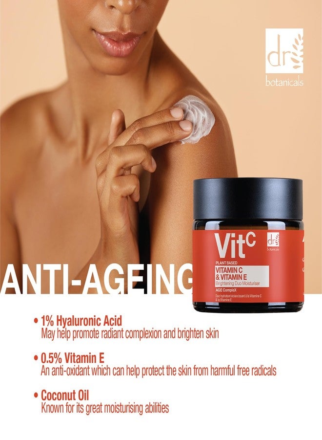 Dr Botanicals Vitamin C & E Brightening Duo Moisturizer - 2.0 Fl Oz | Reveal Your Radiant Glow with our Anti-Aging Formula - Vitamin C for Brightening, Vitamin E for Protection - For Day and Night - Image 3