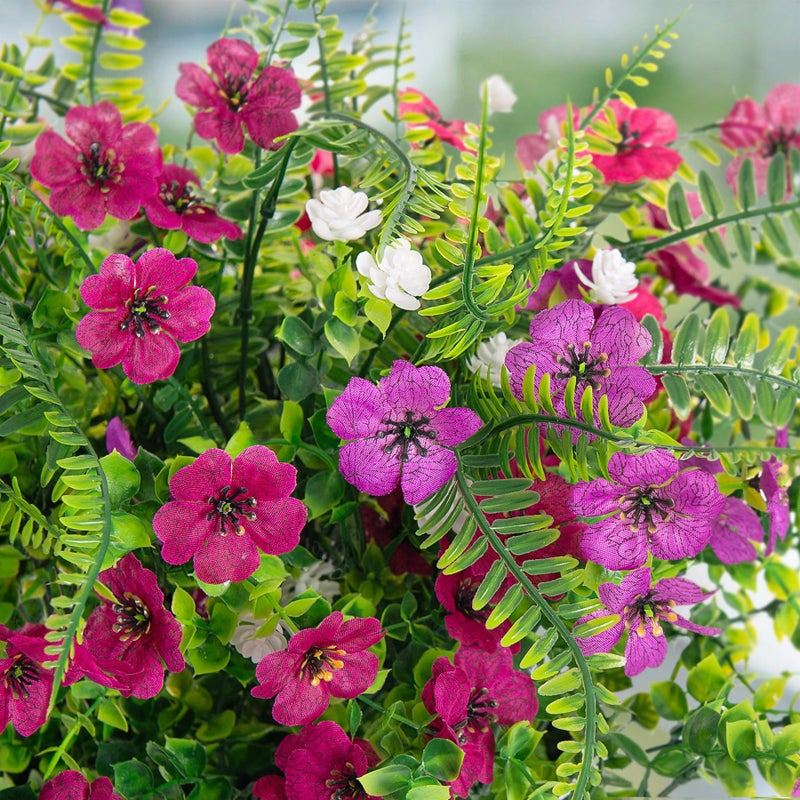 Ammyoo Artificial Flowers for Outdoors Spring Decoration, 12 Bundles Fake Flower Daisy with Realistic Eucalyptus Leaves, Faux Plants for Greenery Boxwood Porch Patio Garden Pot Lawn - Image 3