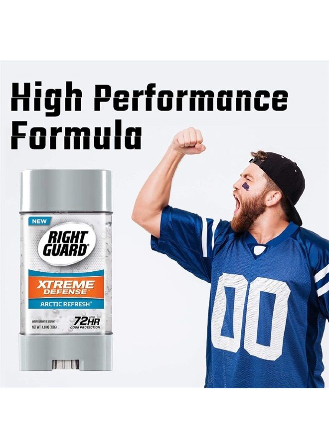 Right Guard Xtreme Defense Antiperspirant Deodorant Gel, Arctic Refresh, 4 Ounce (Pack of 4) - Image 3