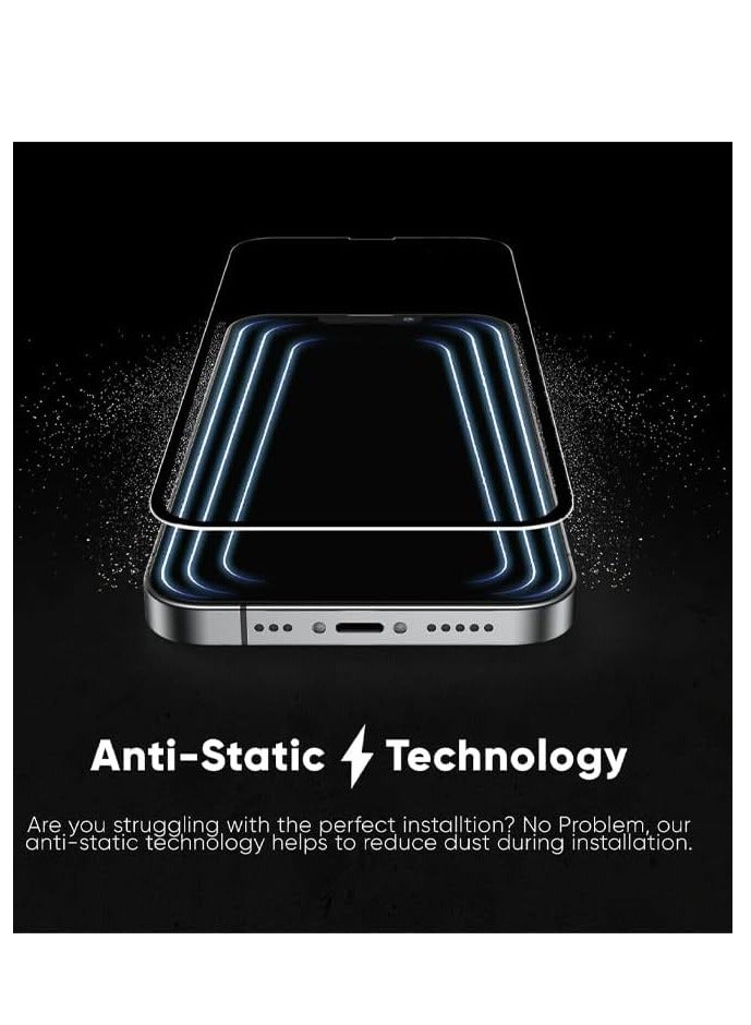 إلترازون Screen Protector Designed For iPhone 15 Pro Max Anti-Scratch Anti-Glare Tempered Glass Clear Edge to Edge Full Coverage Friendly With Smooth Touch Screen Protector For Apple iPhone 15 Pro Max - Image 3