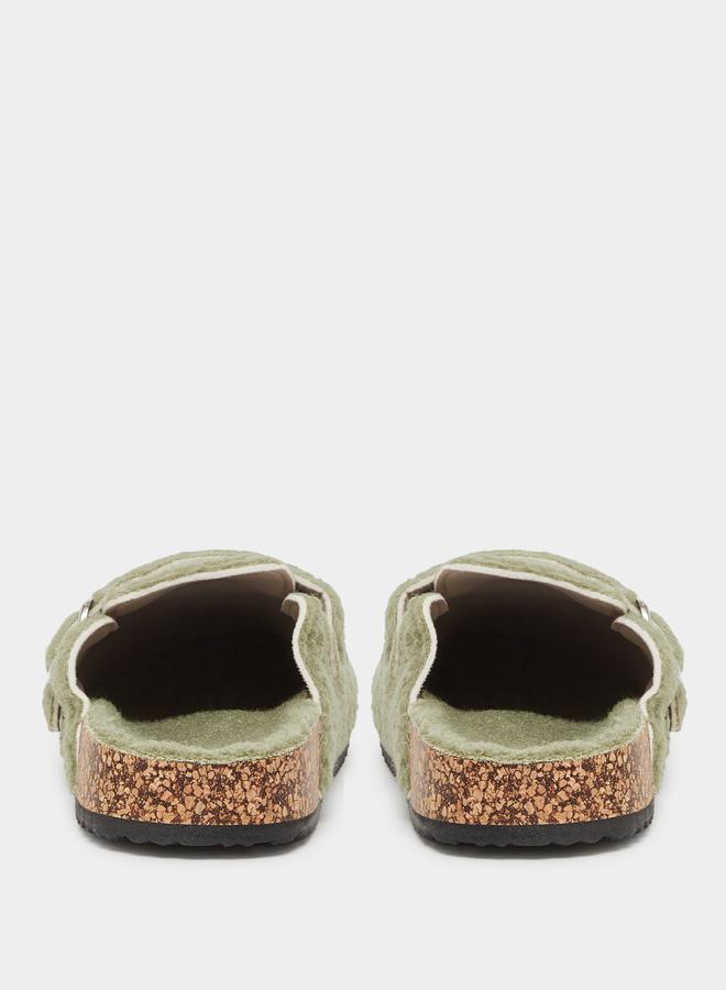 Styli Fluffy Textured Buckle Detail Slippers - Image 4